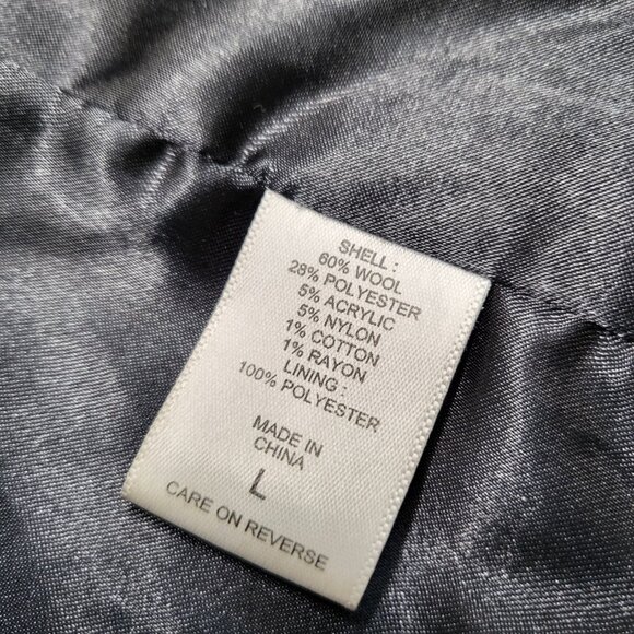 Style & Co Trench Coat Wool Blend Womens Large Tweed Double Breasted Pockets - Picture 5 of 16